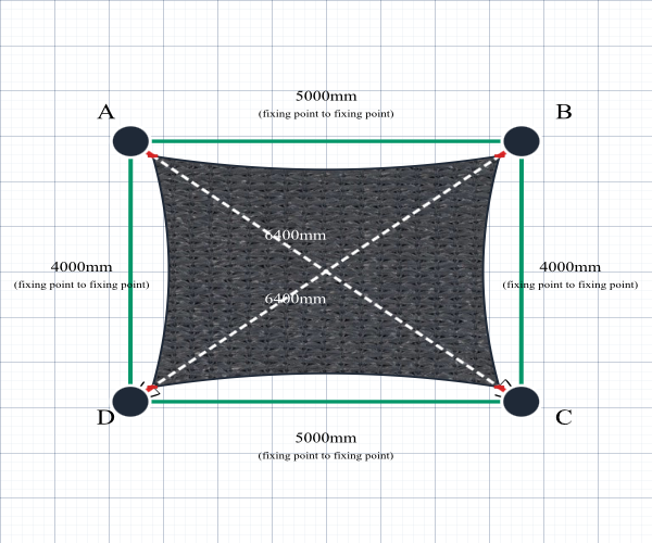 Custom Shadetec 320 Shade Sail - Charcoal Grey - 4 Corner