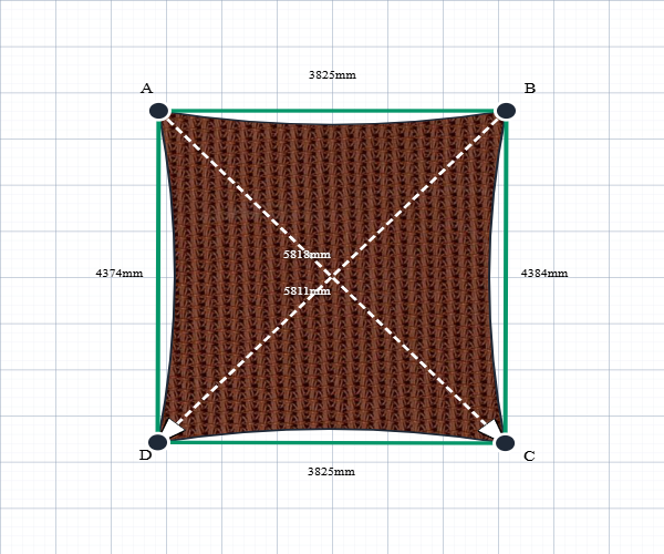 Custom Monotec 370 Shade Sail - Marrocan Terracotta - 4 Corner