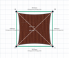 Custom Monotec 370 Shade Sail - Marrocan Terracotta - 4 Corner - Technical Drawing