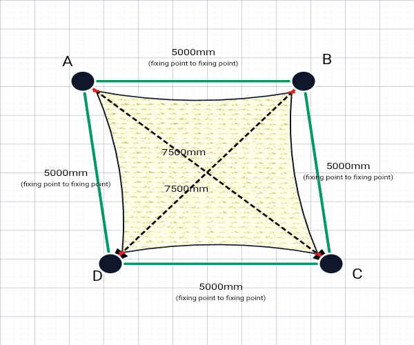 Custom Shadetec 320 Shade Sail - Coastal Cream - 4 Corner