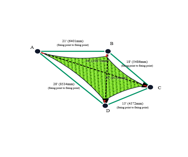 Custom Monotec 370 Shade Sail - Lime Fizz - 4 Corner