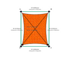 Custom Commercial 95 Shade Sail - Orange - 4 Corner - Technical Drawing
