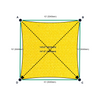 Custom Shadetec 320 Shade Sail - Sunshine Yellow - 4 Corner - Technical Drawing