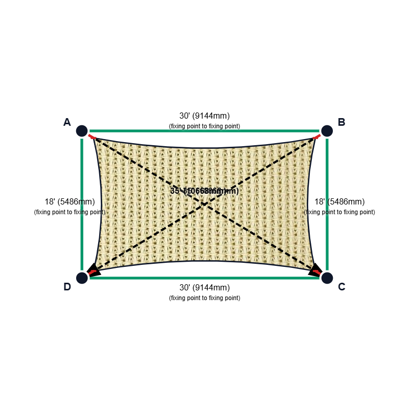 Custom Monotec 370 Shade Sail - Karloo Sand - 4 Corner