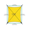 Custom Shadetec 320 Shade Sail - Sunshine Yellow - 4 Corner - Technical Drawing