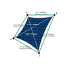 Custom ExtraBlock 330 Shade Sail - True Blue - 4 Corner - Technical Drawing