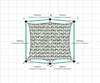 Custom ExtraBlock 330 Shade Sail - Pearl Onyx - 6 Corner - Technical Drawing