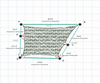 Custom ExtraBlock 330 Shade Sail - Pearl Onyx - 6 Corner - Technical Drawing
